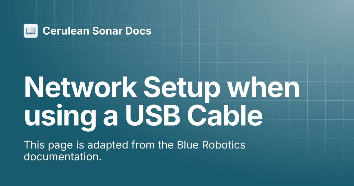 Network Setup when using a USB Cable | BaseStation Plus Network Hub ...