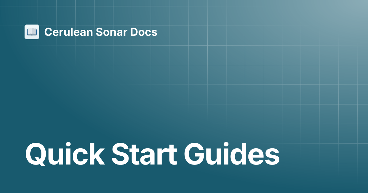 Quick Start Guides | Omnitrack | Cerulean Sonar Docs