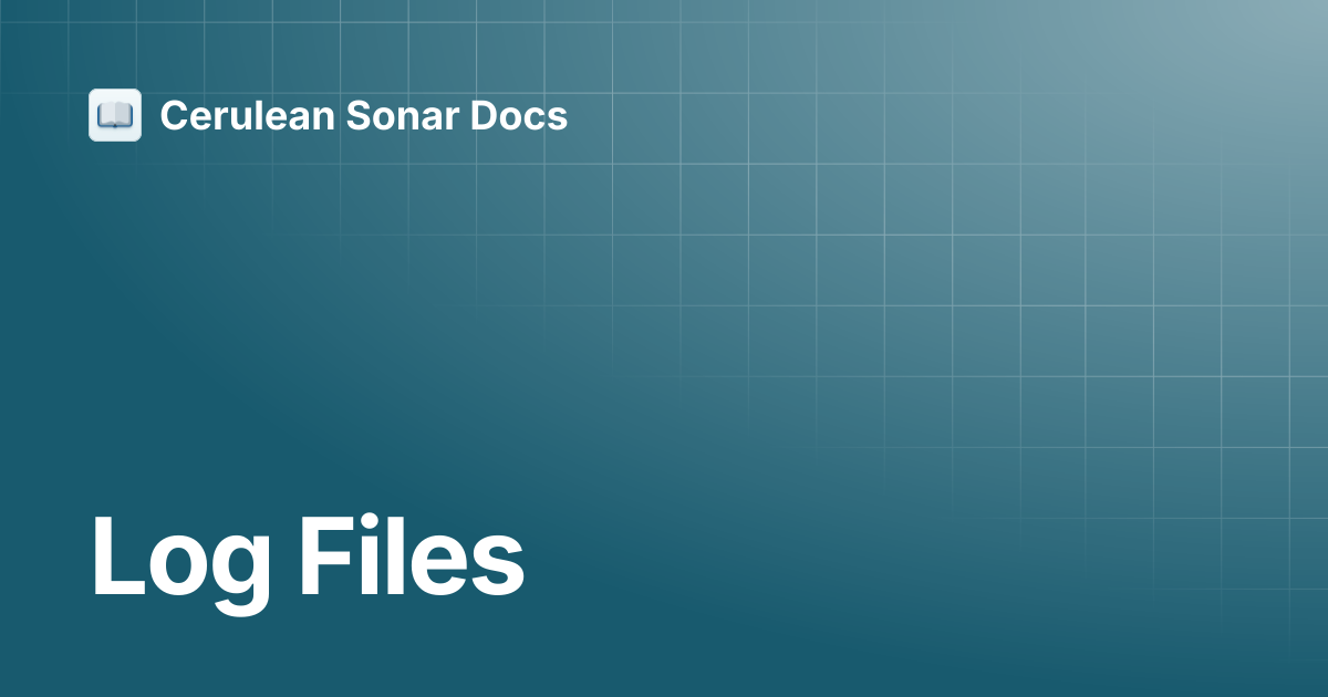Log Files | SonarView | Cerulean Sonar Docs